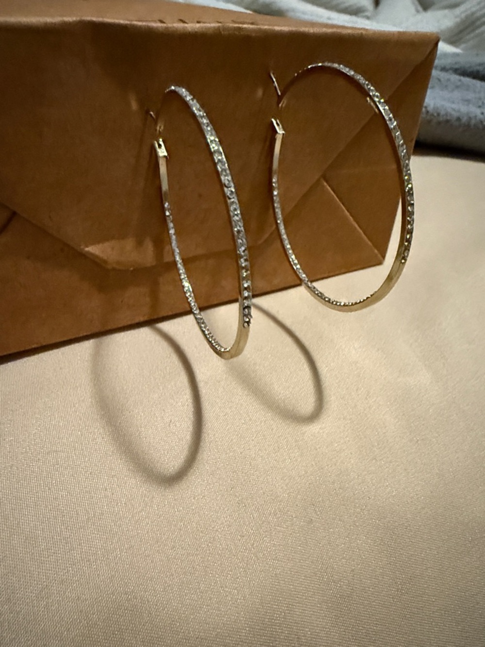 Gold Crystal-Trim Hoop Earrings - Women Jewelry